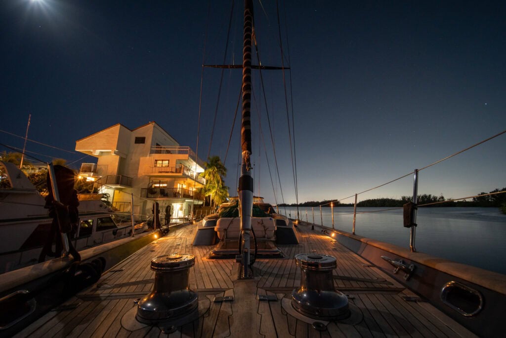 Night Sailing yacht