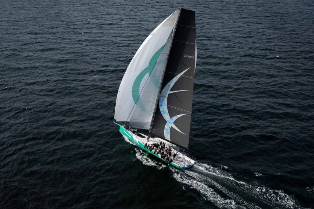 Maxi class Racing view with spinnaker Vesper 72