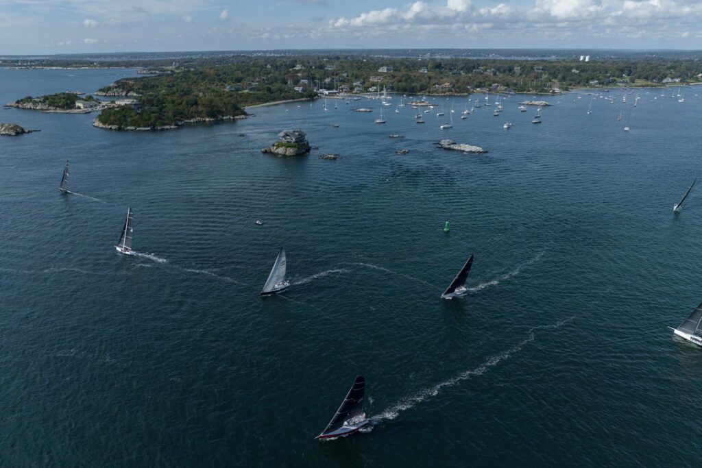 Sailing fleet racing at Newport ri Bermuda race