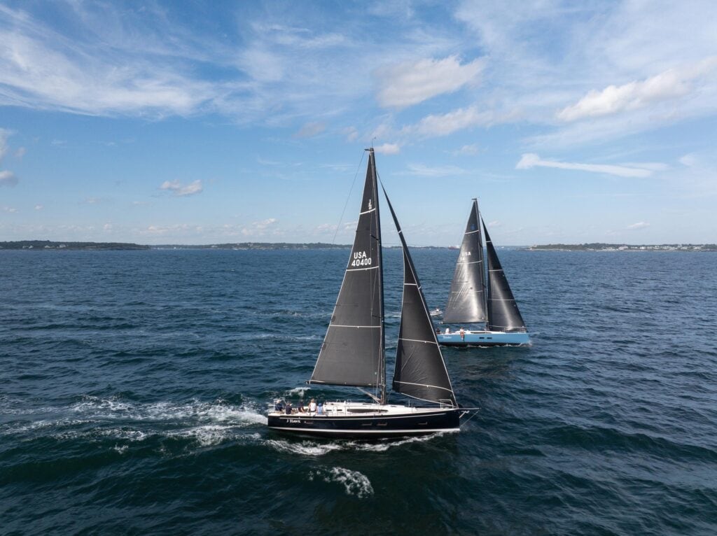 J/40 one-design fleet racing off Newport, Rhode Island